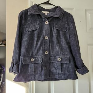 JM Collection Dark Blue Jean Jacket